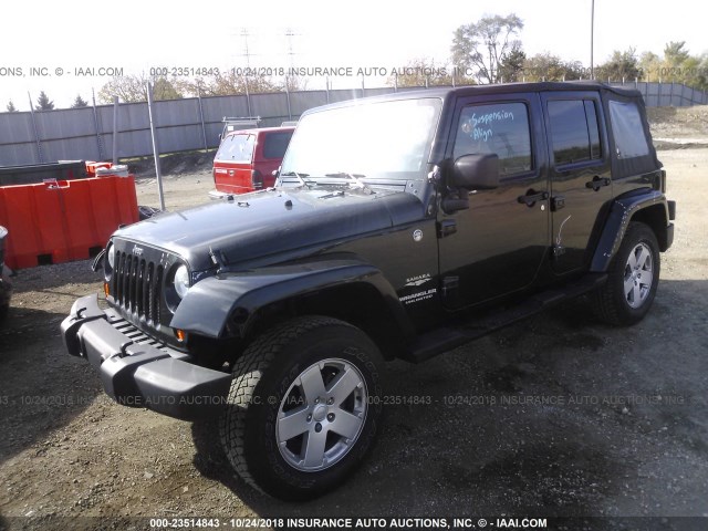 1J4GA59177L162053 - 2007 JEEP WRANGLER SAHARA BLACK photo 2