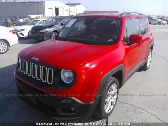 ZACCJABB1HPE60126 - 2017 JEEP RENEGADE LATITUDE RED photo 2