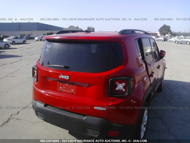 ZACCJABB1HPE60126 - 2017 JEEP RENEGADE LATITUDE RED photo 4