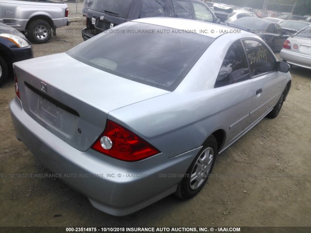 1HGEM22104L080644 - 2004 HONDA CIVIC DX VP SILVER photo 4