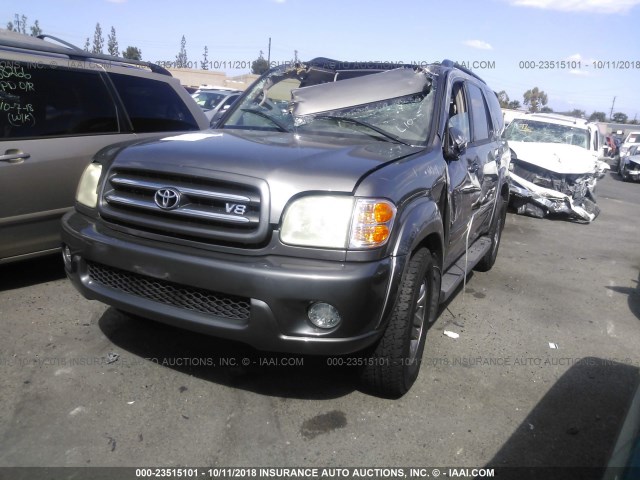 5TDZT38A34S220006 - 2004 TOYOTA SEQUOIA LIMITED GRAY photo 2