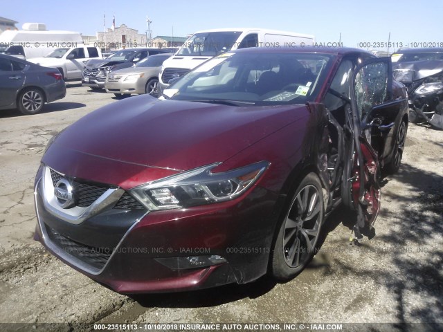 1N4AA6AP6HC446850 - 2017 NISSAN MAXIMA 3.5S/SV/SL/SR/PLAT MAROON photo 2