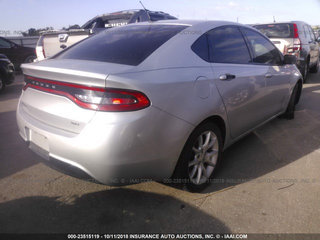 1C3CDFBA0DD267670 - 2013 DODGE DART SXT SILVER photo 4