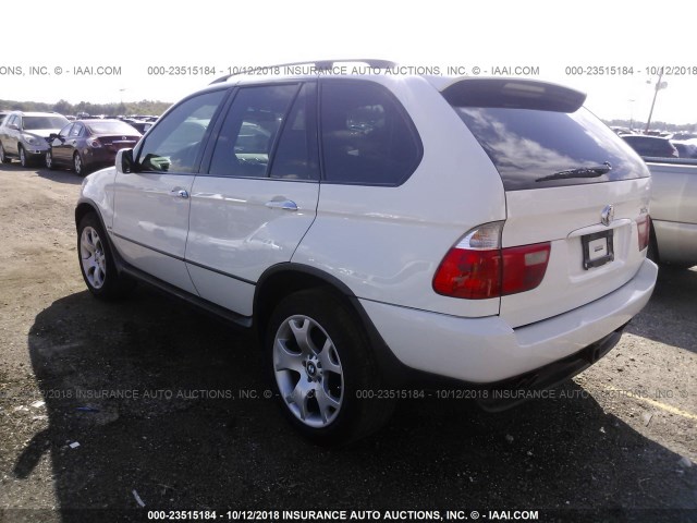 5UXFB33513LH41646 - 2003 BMW X5 4.4I WHITE photo 3