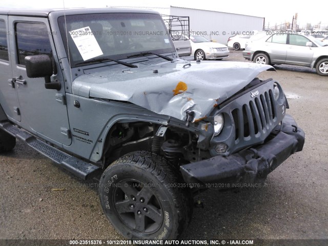 1C4BJWDG2EL305179 - 2014 JEEP WRANGLER UNLIMITE SPORT GRAY photo 6