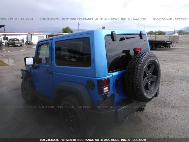 1C4AJWAG8GL159261 - 2016 JEEP WRANGLER SPORT BLUE photo 3