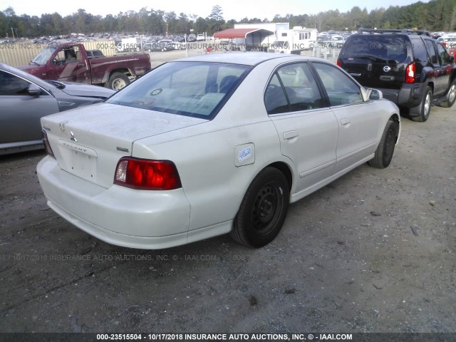 4A3AA46G72E072135 - 2002 MITSUBISHI GALANT ES/LS WHITE photo 4