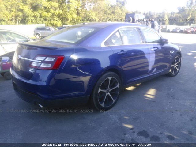 1FAHP2H84EG142280 - 2014 FORD TAURUS SEL BLUE photo 4