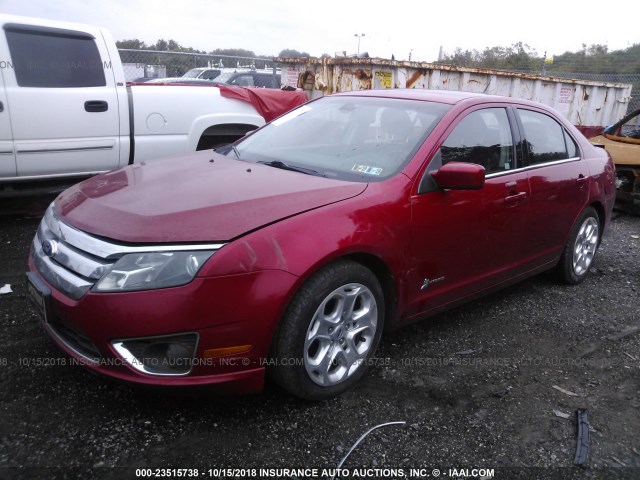 3FADP0L33BR125165 - 2011 FORD FUSION HYBRID RED photo 2