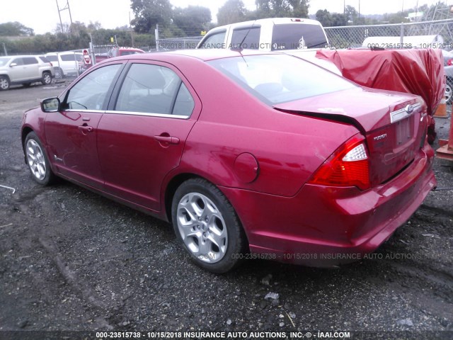 3FADP0L33BR125165 - 2011 FORD FUSION HYBRID RED photo 3