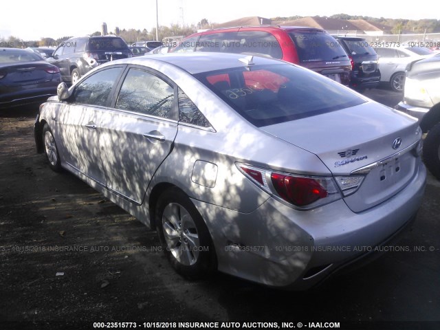 KMHEC4A4XDA051037 - 2013 HYUNDAI SONATA HYBRID SILVER photo 3