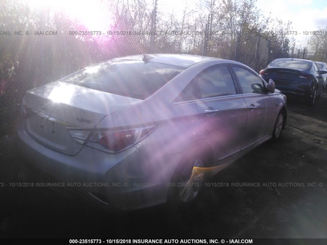 KMHEC4A4XDA051037 - 2013 HYUNDAI SONATA HYBRID SILVER photo 4