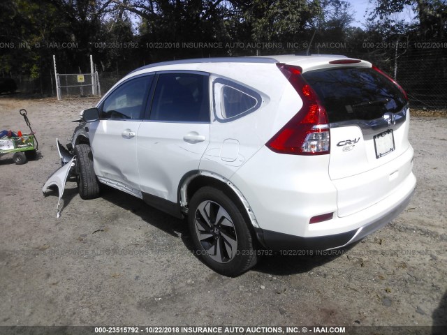 5J6RM3H90GL001460 - 2016 HONDA CR-V TOURING WHITE photo 3