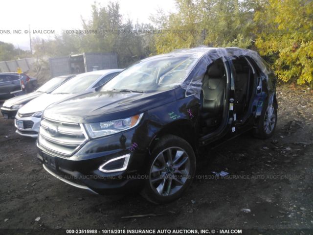 2FMPK4K97FBB20439 - 2015 FORD EDGE TITANIUM BLACK photo 2