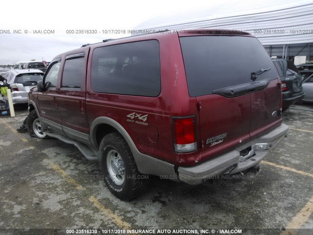 1FMSU43F2YEE17683 - 2000 FORD EXCURSION LIMITED RED photo 3