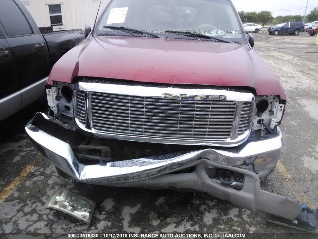 1FMSU43F2YEE17683 - 2000 FORD EXCURSION LIMITED RED photo 6