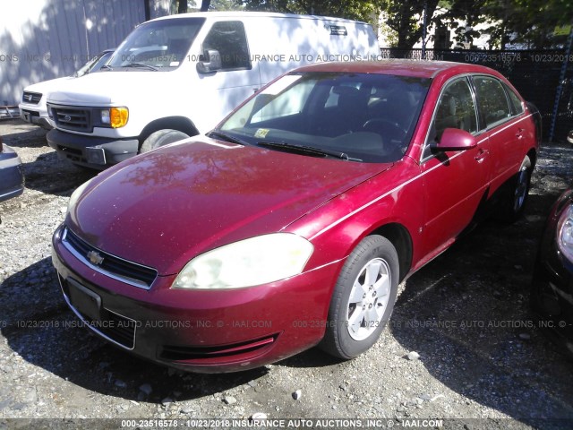 2G1WT58K969170501 - 2006 CHEVROLET IMPALA LT RED photo 2