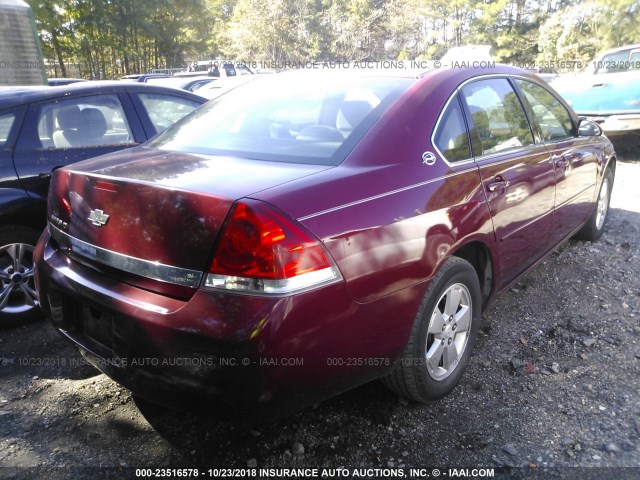 2G1WT58K969170501 - 2006 CHEVROLET IMPALA LT RED photo 4