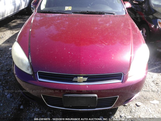 2G1WT58K969170501 - 2006 CHEVROLET IMPALA LT RED photo 6