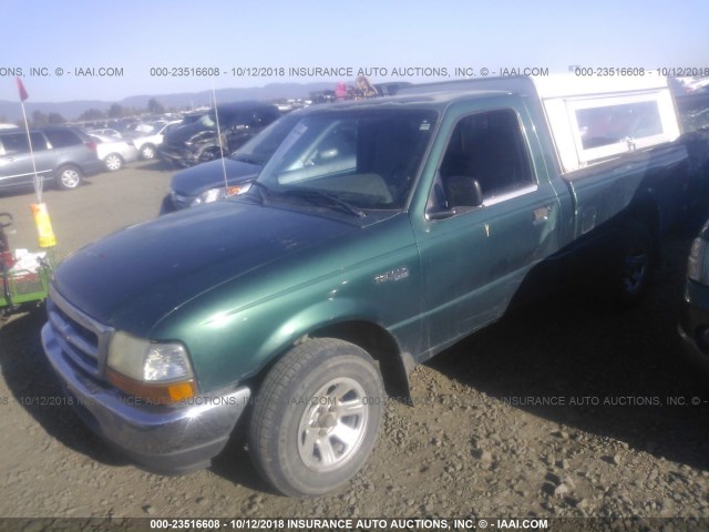 1FTYR10C6YPA33578 - 2000 FORD RANGER GREEN photo 2