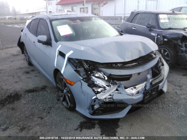 SHHFK7H99JU412838 - 2018 HONDA CIVIC SPORT TOURING Light Blue photo 1