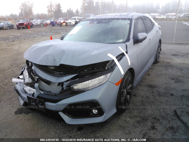 SHHFK7H99JU412838 - 2018 HONDA CIVIC SPORT TOURING Light Blue photo 2