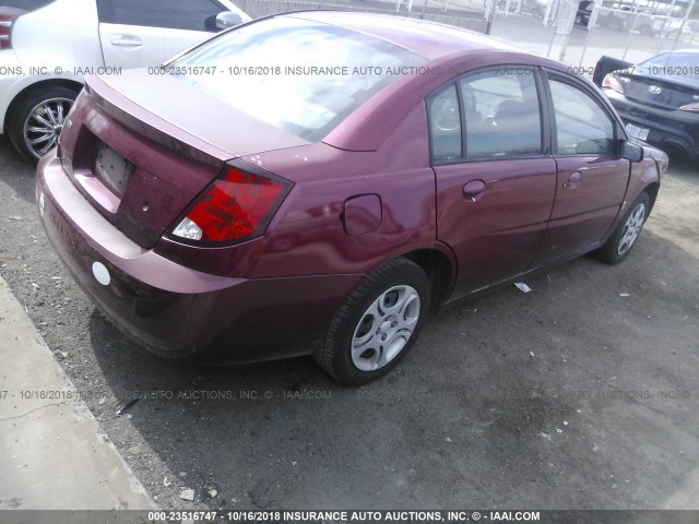 1G8AJ52F14Z179743 - 2004 SATURN ION LEVEL 2 RED photo 4