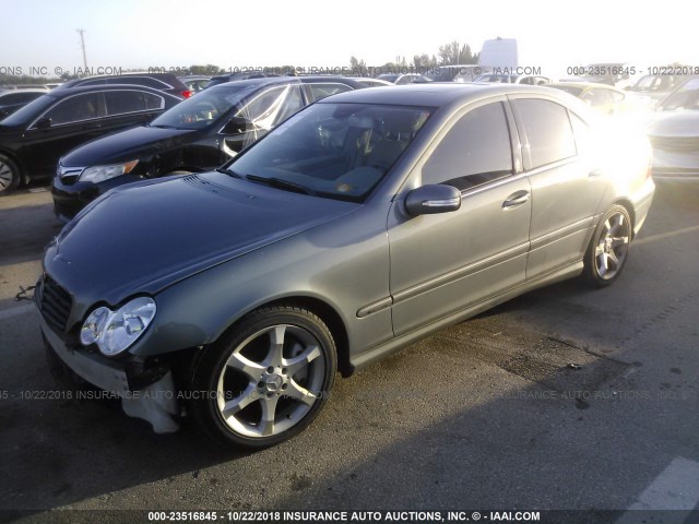 WDBRF52H07F919895 - 2007 MERCEDES-BENZ C 230 GRAY photo 2