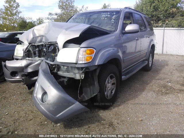 5TDBT48A92S062534 - 2002 TOYOTA SEQUOIA LIMITED GRAY photo 2