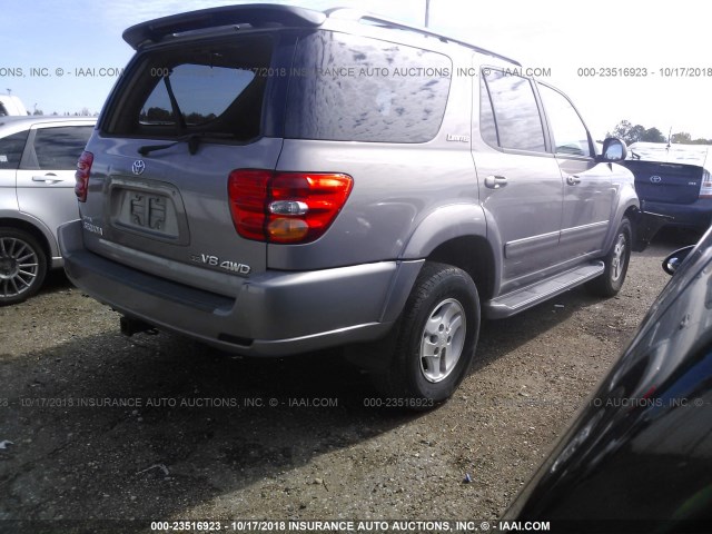 5TDBT48A92S062534 - 2002 TOYOTA SEQUOIA LIMITED GRAY photo 4