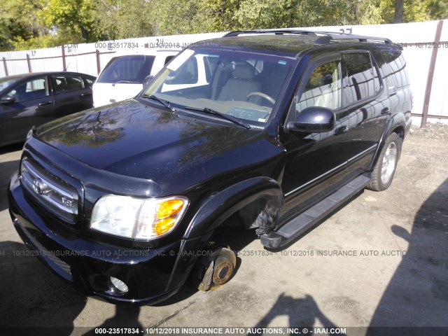 5TDBT48A74S206343 - 2004 TOYOTA SEQUOIA LIMITED BLACK photo 2