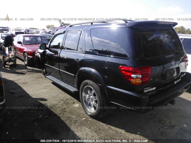 5TDBT48A74S206343 - 2004 TOYOTA SEQUOIA LIMITED BLACK photo 3