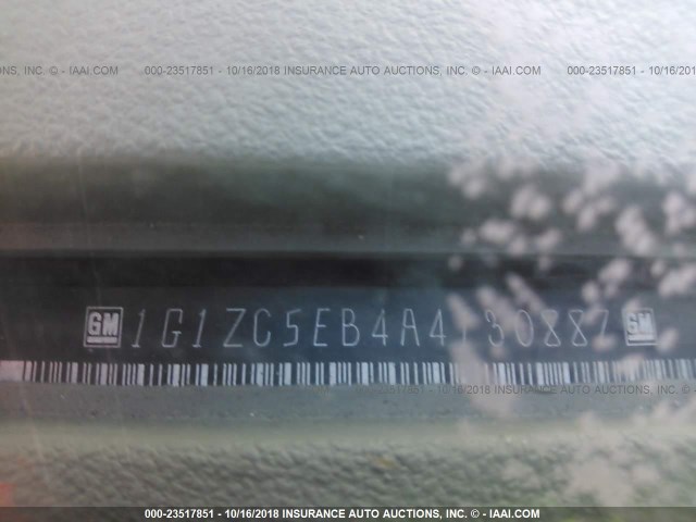 1G1ZC5EB4A4130887 - 2010 CHEVROLET MALIBU 1LT BLUE photo 9