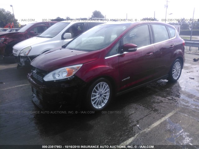 1FADP5BU9FL111041 - 2015 FORD C-MAX SEL RED photo 2