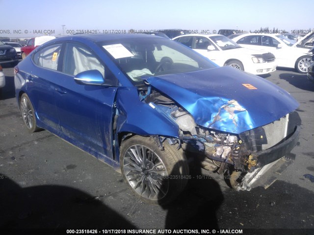 KMHD04LB6JU478046 - 2018 HYUNDAI ELANTRA SPORT BLUE photo 1