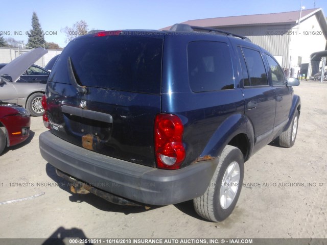 1D4HB38N65F624701 - 2005 DODGE DURANGO ST BLUE photo 4