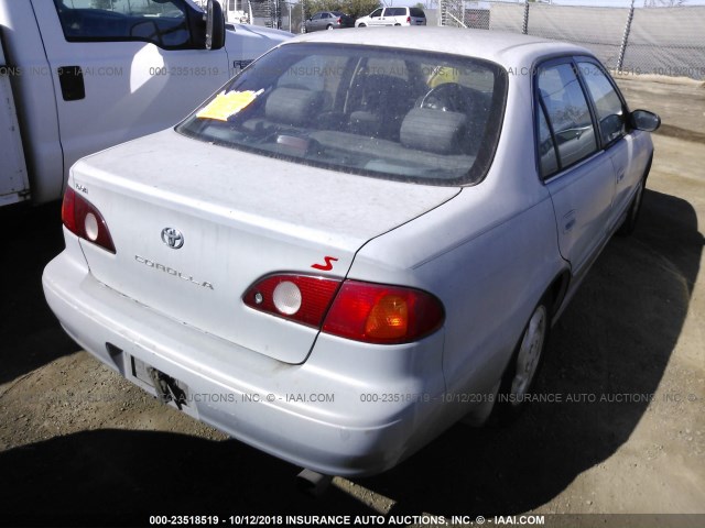 1NXBR12E21Z423083 - 2001 TOYOTA COROLLA CE/LE/S SILVER photo 4