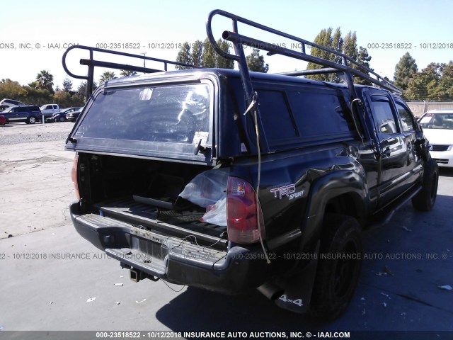 5TEMU52N37Z398374 - 2007 TOYOTA TACOMA DOUBLE CAB LONG BED BLACK photo 4