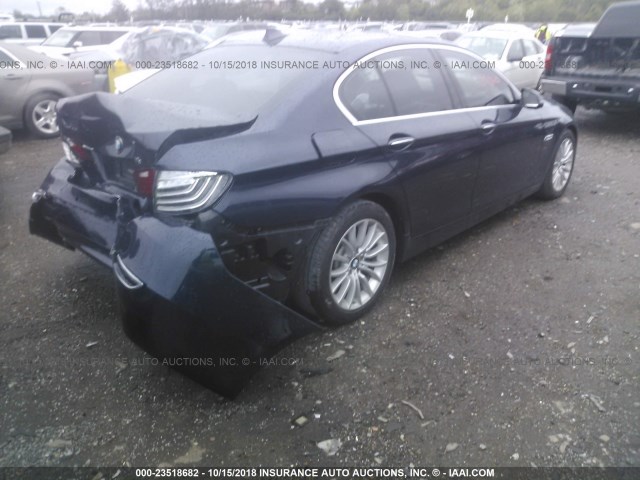 WBA5A7C56FD623804 - 2015 BMW 528 XI BLUE photo 4