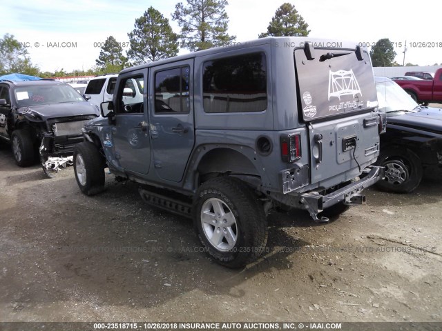 1C4BJWEG7EL229327 - 2014 JEEP WRANGLER UNLIMITE SAHARA GRAY photo 3