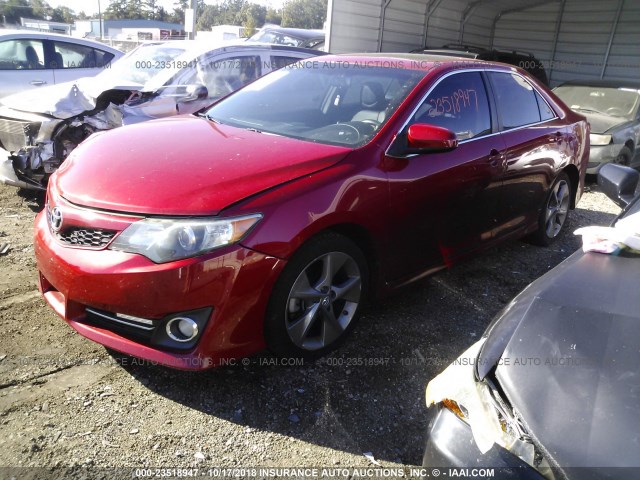4T1BF1FK4EU771224 - 2014 TOYOTA CAMRY L/SE/LE/XLE RED photo 2