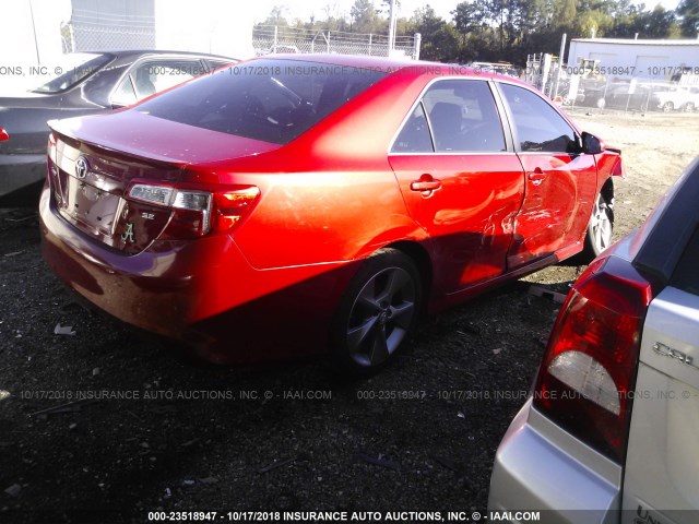 4T1BF1FK4EU771224 - 2014 TOYOTA CAMRY L/SE/LE/XLE RED photo 4