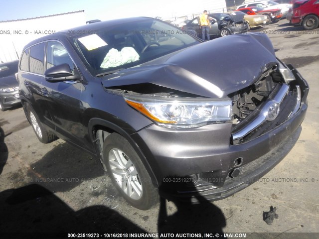5TDZKRFHXGS136890 - 2016 TOYOTA HIGHLANDER LE/LE PLUS GRAY photo 1
