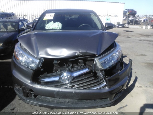 5TDZKRFHXGS136890 - 2016 TOYOTA HIGHLANDER LE/LE PLUS GRAY photo 6