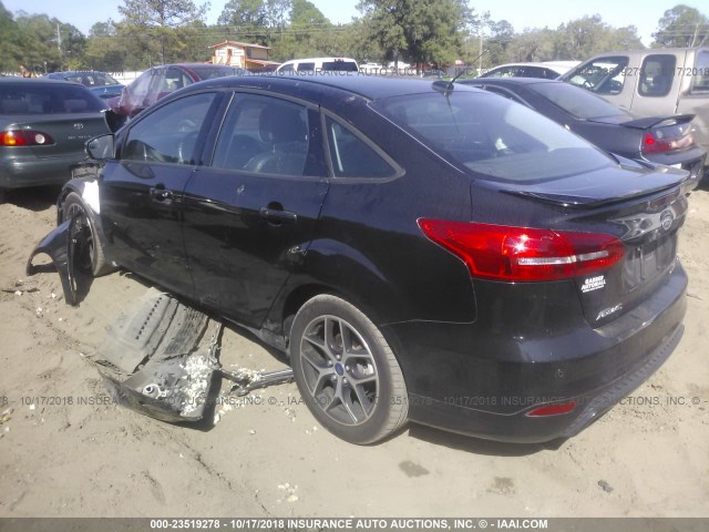 1FADP3F26FL286201 - 2015 FORD FOCUS SE BLACK photo 3