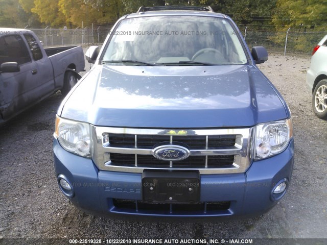 1FMCU0D70AKA03653 - 2010 FORD ESCAPE XLT BLUE photo 6