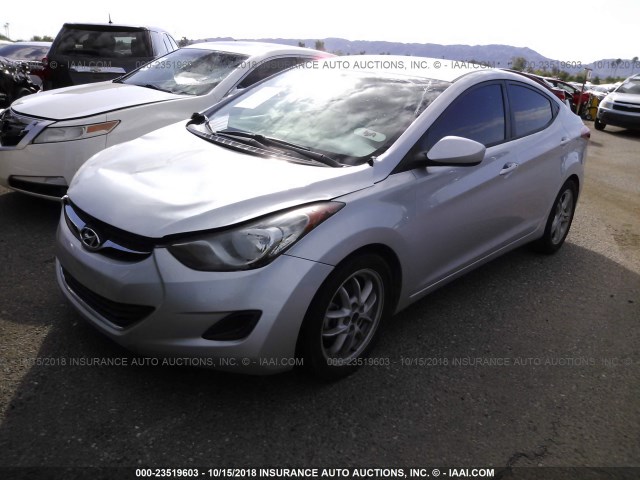 5NPDH4AE2DH224813 - 2013 HYUNDAI ELANTRA GLS/LIMITED SILVER photo 2