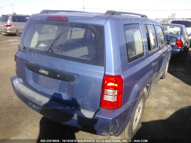 1J8FT28W97D363284 - 2007 JEEP PATRIOT SPORT BLUE photo 4