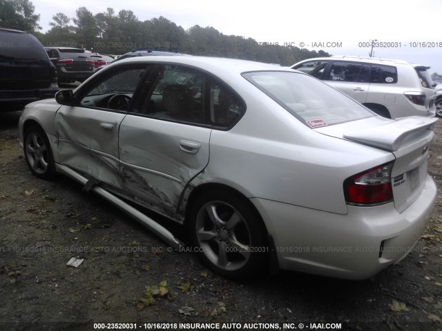 4S3BL616396230261 - 2009 SUBARU LEGACY 2.5I WHITE photo 6