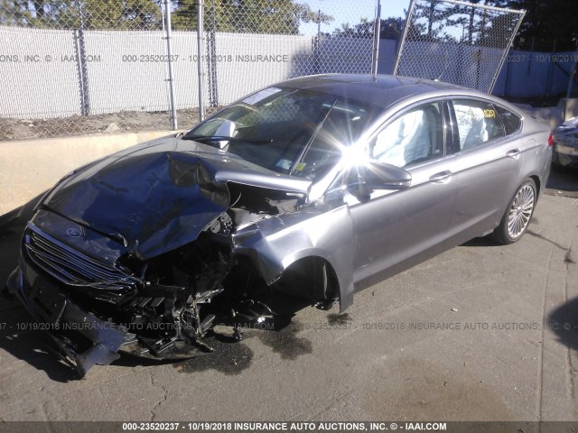 3FA6P0D9XDR288250 - 2013 FORD FUSION TITANIUM GRAY photo 2